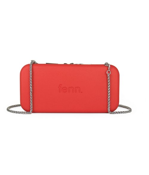 FENN WALLET FIERY RED SILVER CHAIN