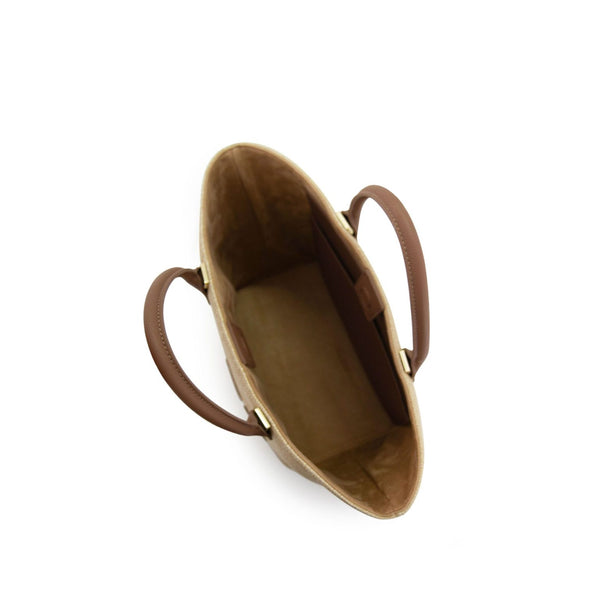 FENN SHOPPING BAG WOOD COFFEE/LIGHT TAN