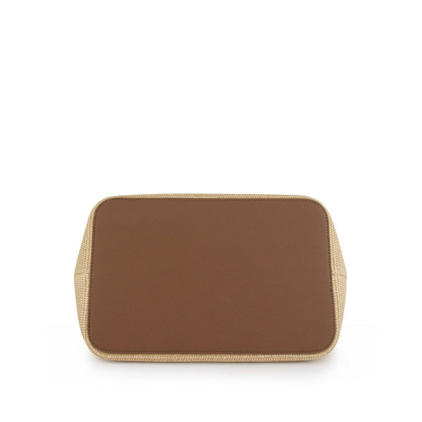 FENN SHOPPING BAG WOOD COFFEE/LIGHT TAN