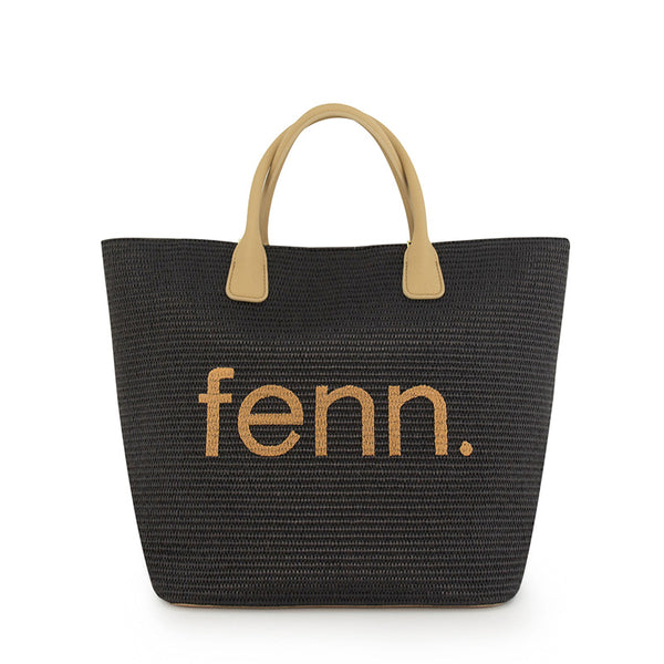 FENN SHOPPING BAG BLACK LIGHT TAN
