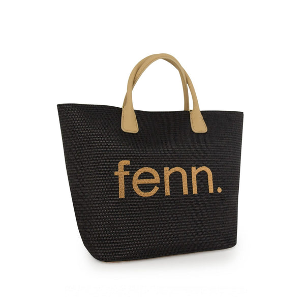 FENN SHOPPING BAG BLACK LIGHT TAN