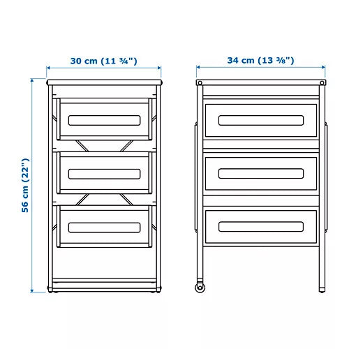 IKEA LENNART DRAWER UNIT 30X34X56CM