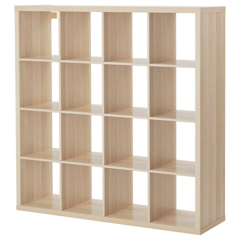 IKEA KALLAX 4X4, 147X147CM , WHITE STAINED OAK EFFECT