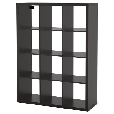 IKEA KALLAX 3X4, 112X147, BLACK -BROWN