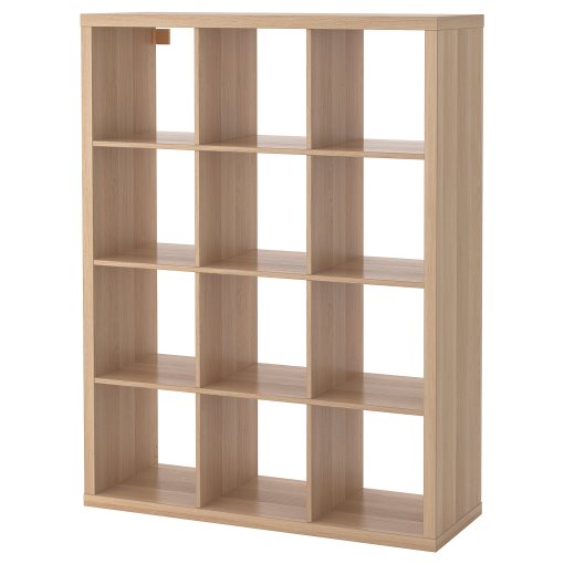 IKEA KALLAX 3X4, 112X147CM , WHITE STAINED OAK EFFECT
