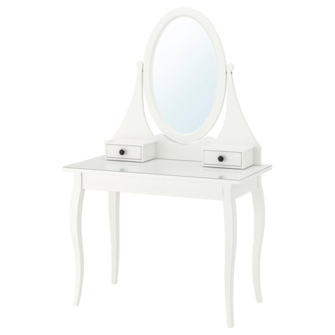 IKEA HEMNES DRESSING TABLE WITH MIRROR, WHITE 100X50CM