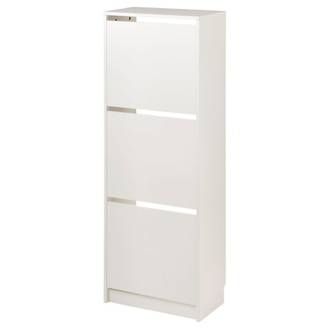 IKEA BISSA SHOE CABINET WITH 3 COMPARTMENTS 49x28x53cm