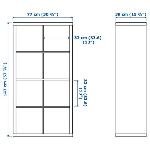 IKEA KALLAX 2 X 4 77 X 147 CM WHITE STAINED OAK EFFECT