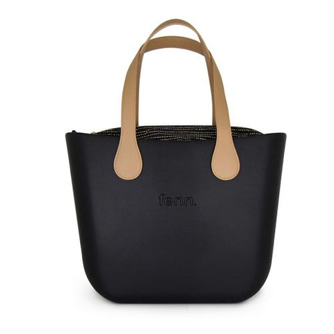 FENN ORIGINAL BAG BLACK LIGHT TAN HANDLES