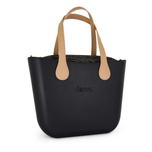 FENN ORIGINAL BAG BLACK LIGHT TAN HANDLES
