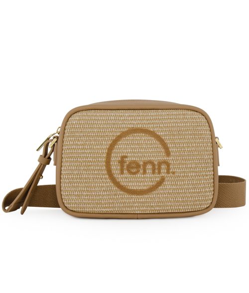 FENN CROSSBODY WEAVE WOOD COFFEE LIGHT /GOLD