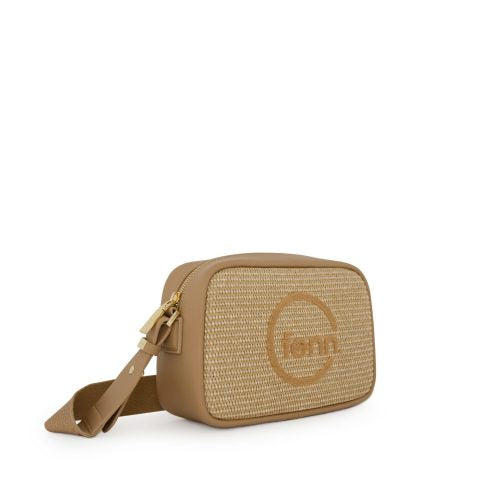 FENN CROSSBODY WEAVE WOOD COFFEE LIGHT /GOLD