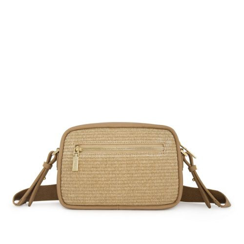 FENN CROSSBODY WEAVE WOOD COFFEE LIGHT /GOLD