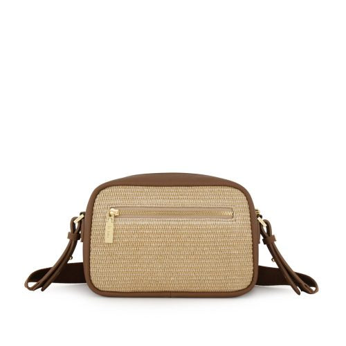 FENN CROSSBODY WEAVE WOOD COFFEE DARK/ GOLD