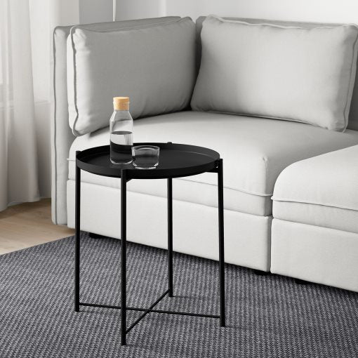 IKEA GLADOM TRAY TABLE BLACK 45X53CM