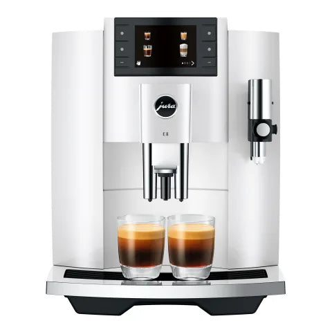 JURA COFFEE MAKER E8 PIANO WHITE