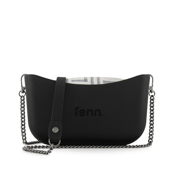 FENN BAG CLASSIC BLACK GUNMETAL HANDLE