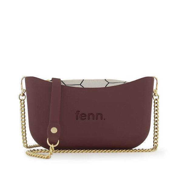 FENN BAG CLASSIC MAROON GOLD CHAIN