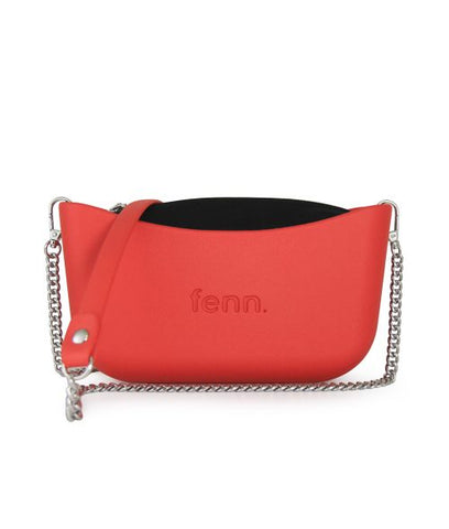 FENN CLASSIC BAG FIERY RED SILVER CHAIN