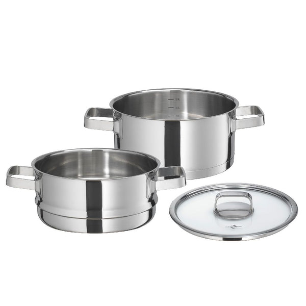KUECHENPROFI SAN EMO POT & LID, STEAMING INSERT 20CM 3L