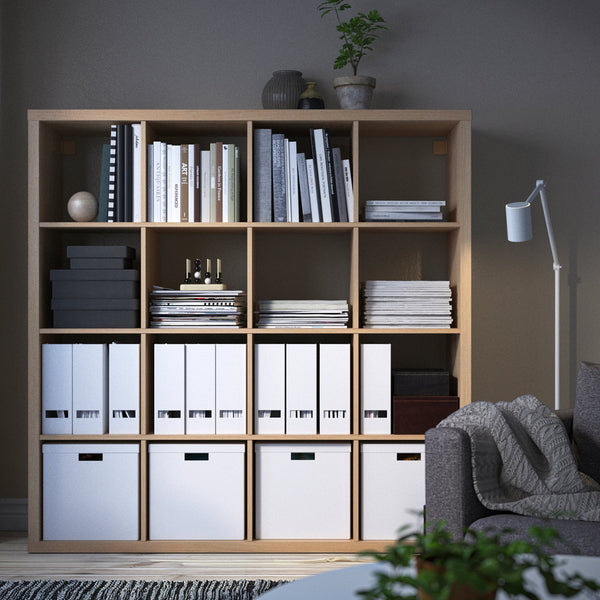 IKEA KALLAX 4X4, 147X147CM , WHITE STAINED OAK EFFECT