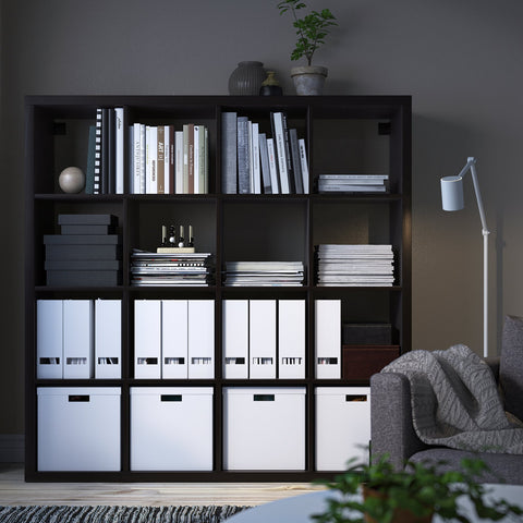 IKEA KALLAX 4X4, 147X147CM BLACK BROWN