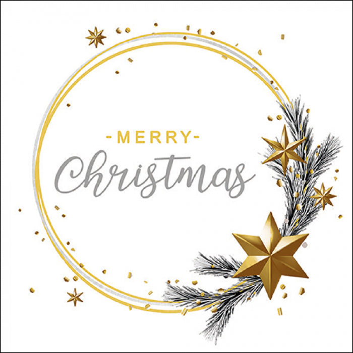 XMAS NAPKINS 33X33 WISHING RING WHITE
