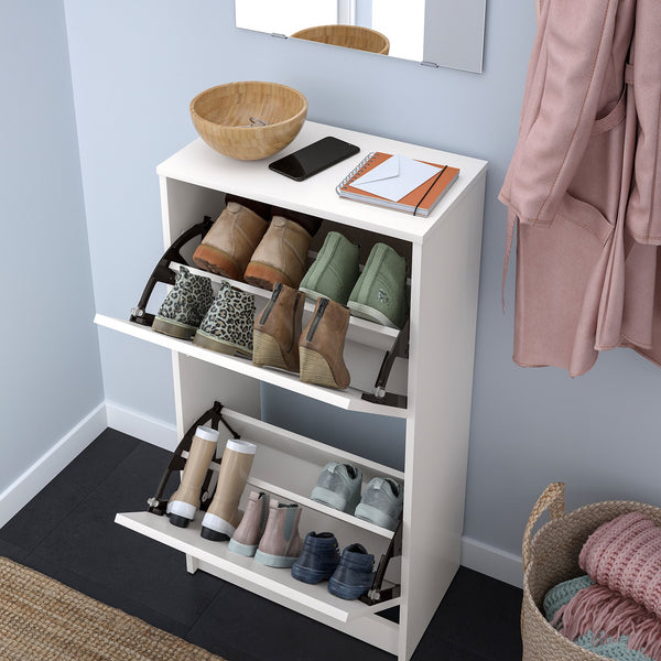 IKEA BISSA SHOE CABINET WITH 2 COMPARTMENTS 49x28x93cm