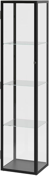 IKEA BLALIDEN GLASS-DOOR CABINET, BLACK 35 x 32 x 151 cm