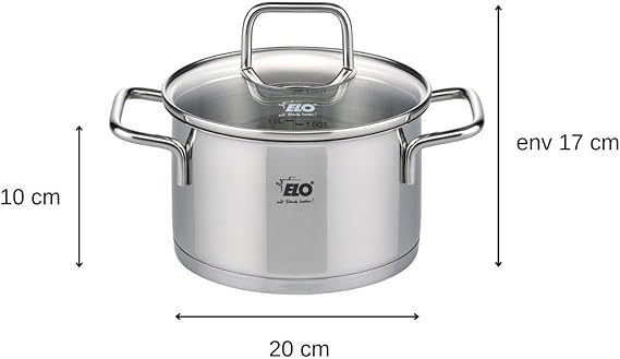 ELO COOKPOT HIGH 20CM GLASS LID CITRIN