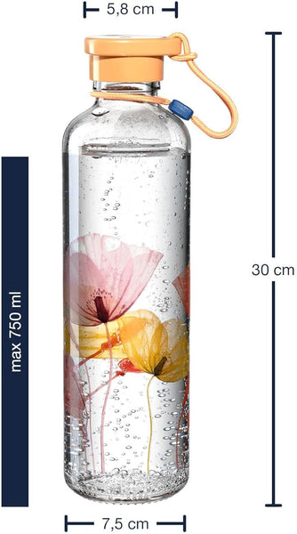 LEONARDO DRINKING BOTTLE-750 APRICOT FLOWER