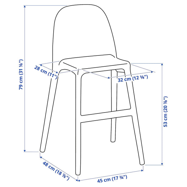 IKEA URBAN JUNIOR CHAIR, WHITE