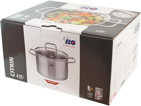 ELO COOKPOT HIGH 20CM GLASS LID CITRIN