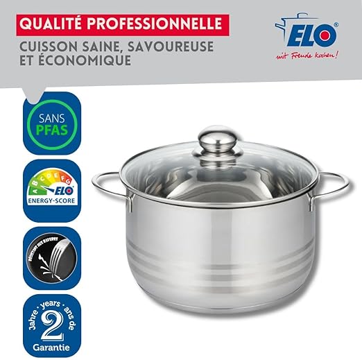 ELO COOKPOT 16CM WITH GLASS LID BRILIANT