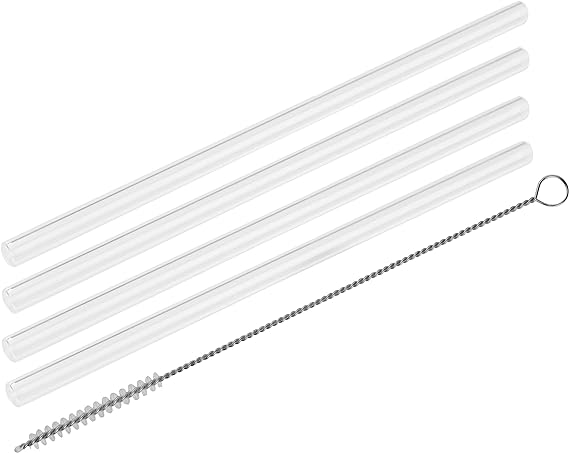 FACKELMANN 4 GLASS STRAWS INCL. BRUSH