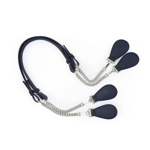 FENN CHAIN HANDLE NAVY SILVER CHAIN PETITE