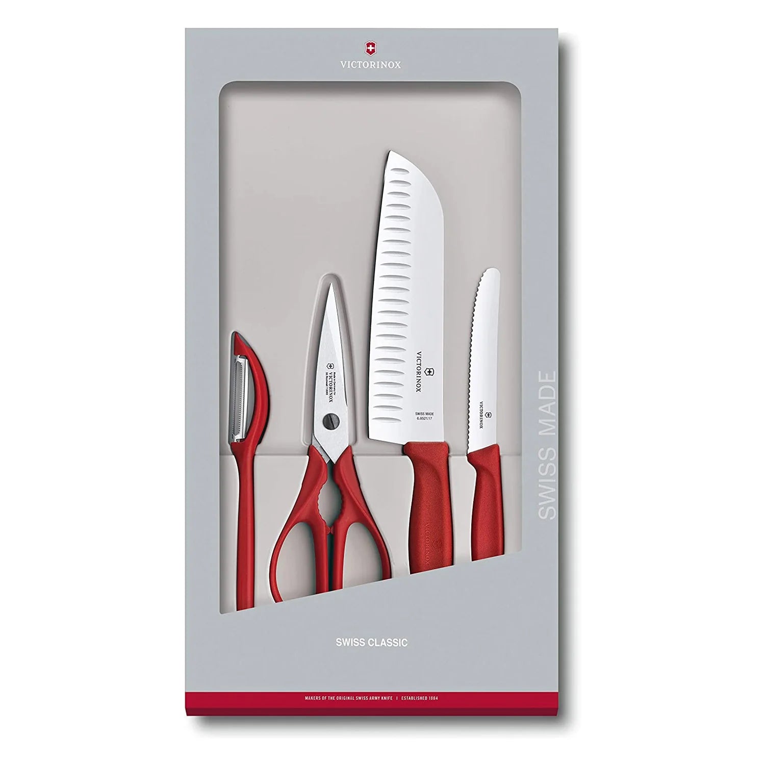 VICTORINOX KITCHEN SET RED 4PCE