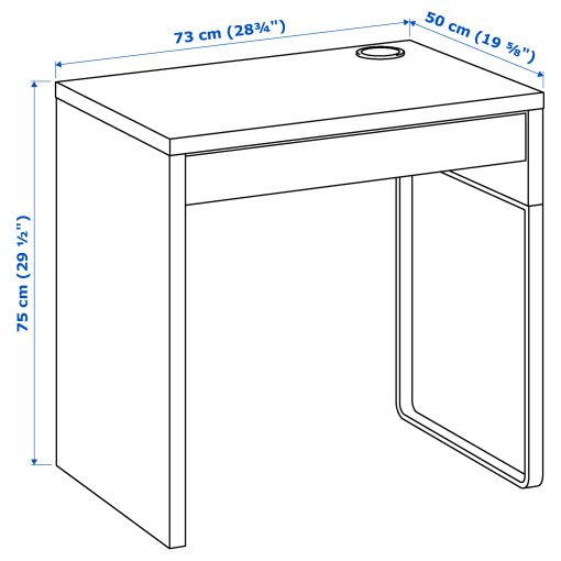 IKEA MICKE DESK 73CM WHITE