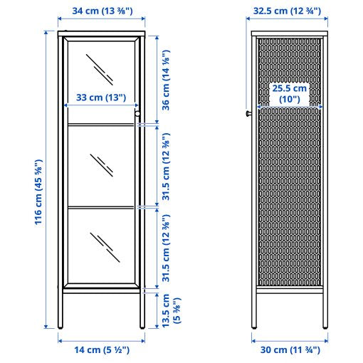 IKEA BAGGEBO CABINET WITH GLASS DOORS