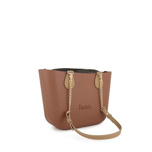 FENN BAG PETITE TAN GOLD CHAIN HANDLE