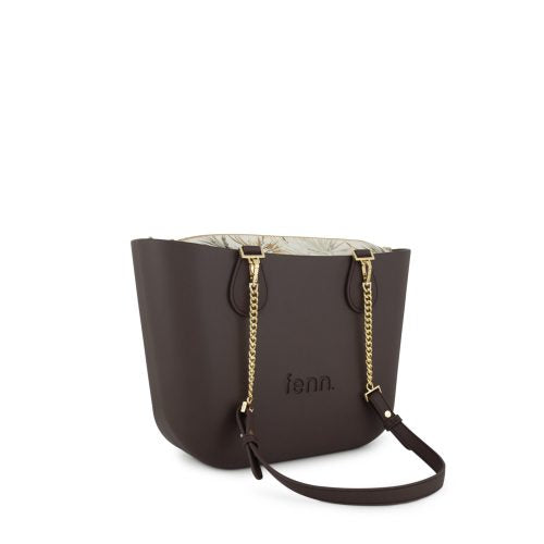 FENN BAG PETITE CHOCOLATE GOLD HANDLE
