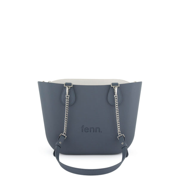 FENN BAG PETITE DENIM  SILVER CHAIN