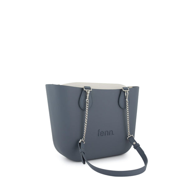 FENN BAG PETITE DENIM  SILVER CHAIN