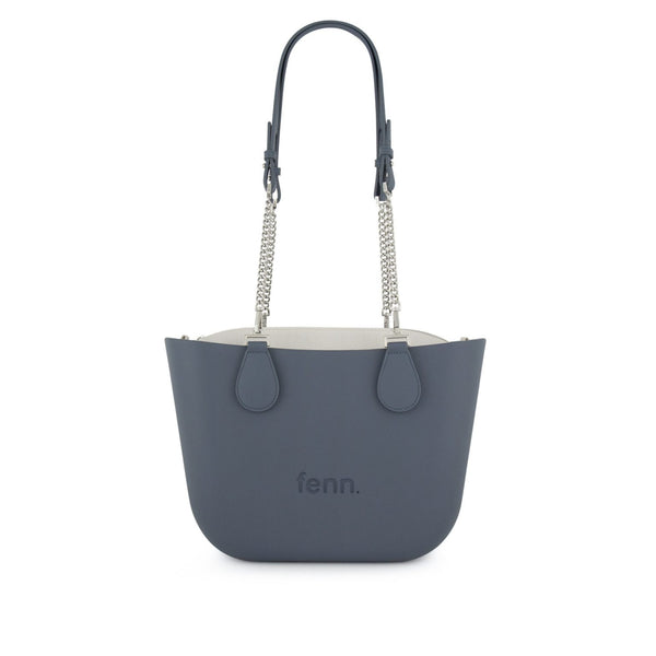 FENN BAG PETITE DENIM  SILVER CHAIN