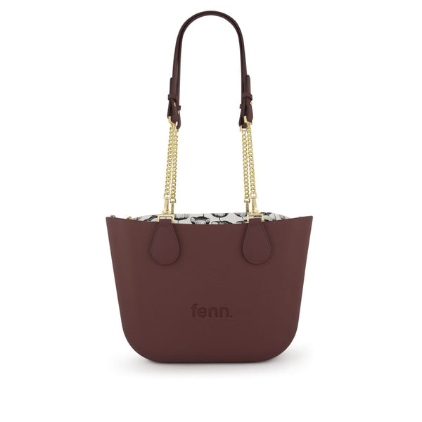 FENN BAG PETITE MAROON GOLD CHAIN