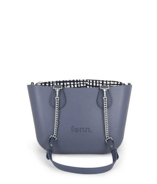 FENN BAG PETITE DENIM SILVER CHAIN