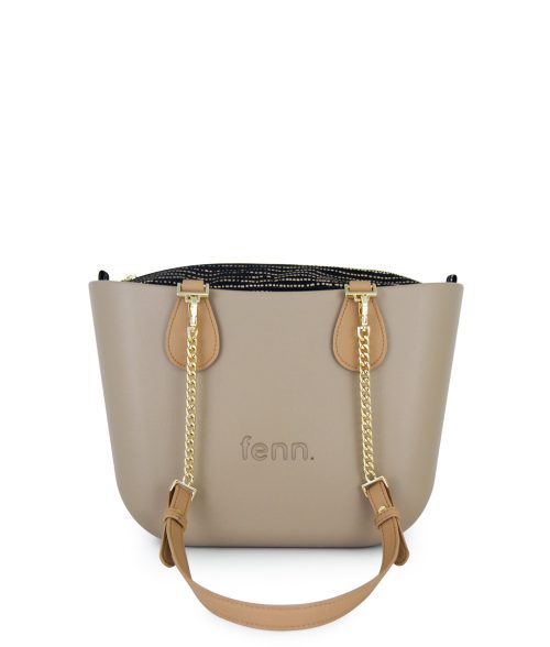 FENN PETITE STONE BAG LIGHT TAN CHAIN