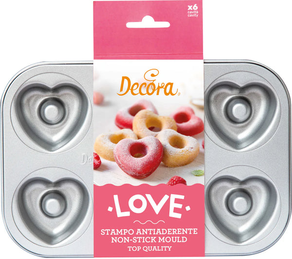 DECORA HEART DONUT PAN 6 CAVITY