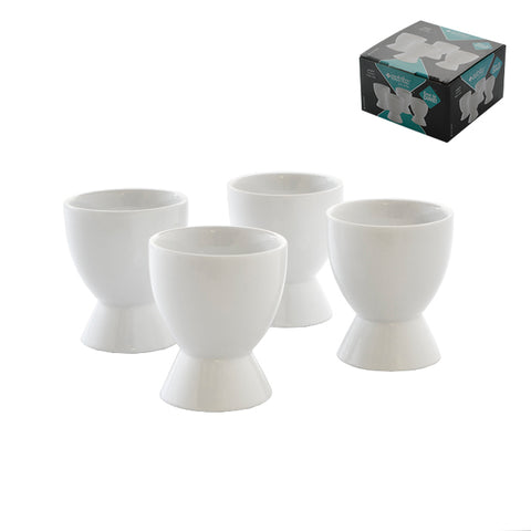 EETRITE JUST WHITE SET OF 4 FOOTED EGG CUPS