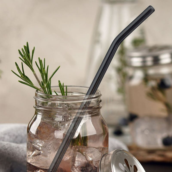FACKEMANN 4 GLASS DRINK STRAW CURV GREY